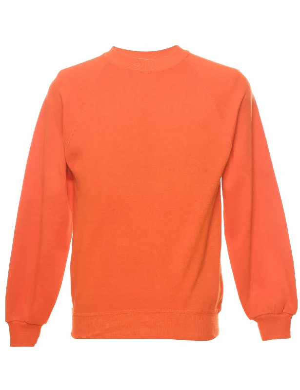 Orange Plain Sweatshirt - M Cashmere