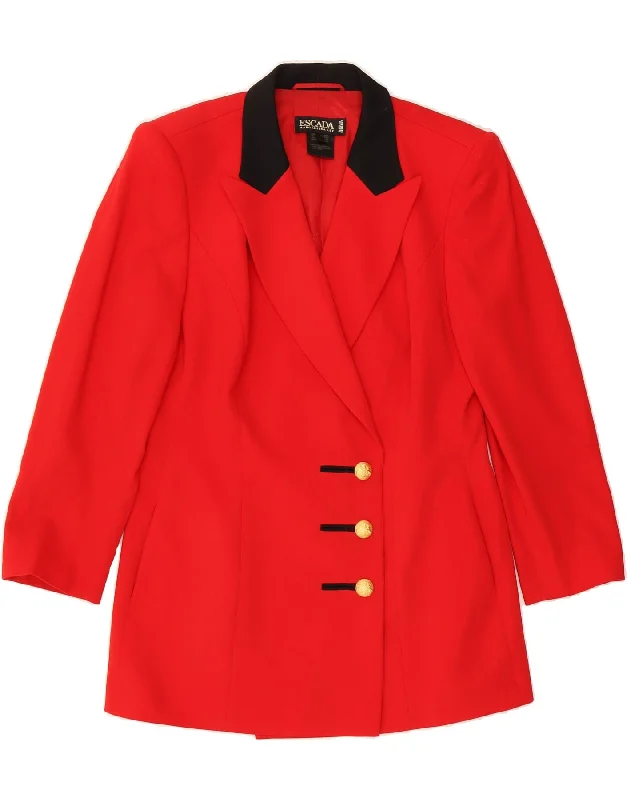 ESCADA Womens 3 Button Blazer Jacket IT 40 Small Red New Wool Youthful Women's Anime - inspired ESCADA Womens 3 Button Blazer Jacket IT 40 Small Red New Wool Youthful Women's Anime - inspired