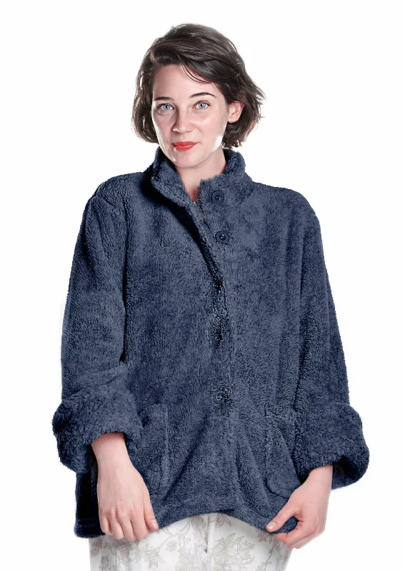 LA CERA Women's Fleece Bed Jacket Cashmere