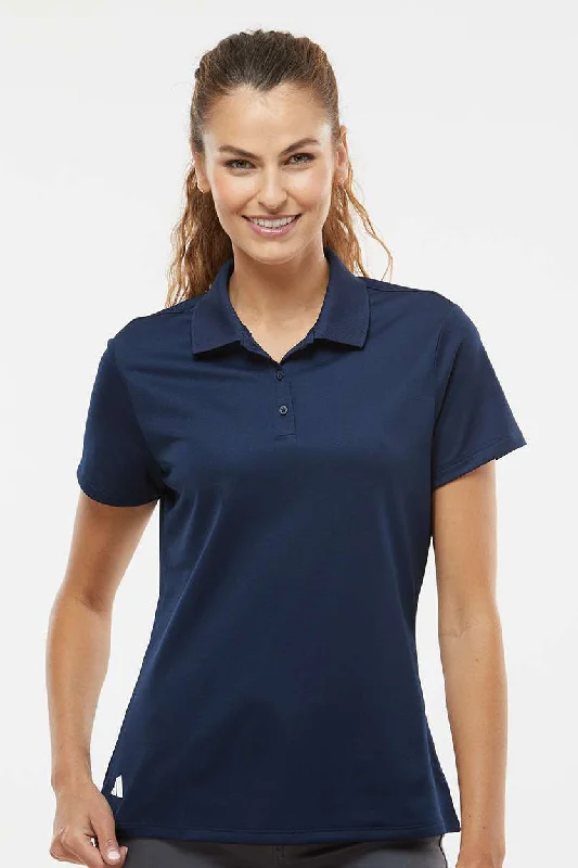 Adidas Womens UV Protection Short Sleeve Polo Shirt - Collegiate Navy Blue Preppy Women's College