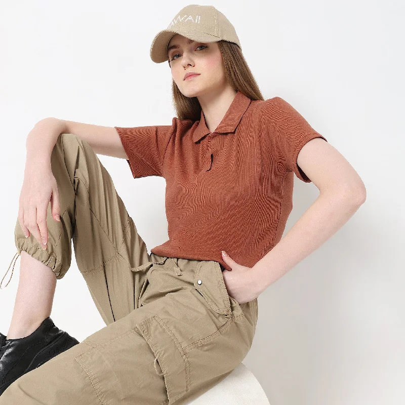 Skinny Fit Solid T-Shirt British Gentlewoman Style