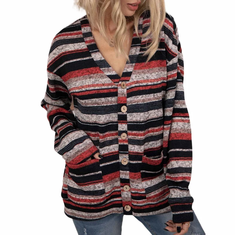 V-Neck Knitted Button Down Cardigan For Women Wholesale Athletic Women's 