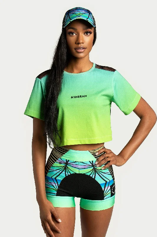 Laguna Neon Lime Cropped Tee Bold Women's Animal Print