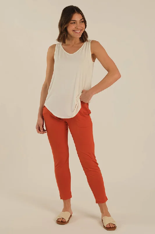 Peggy Bamboo Trouser - Flame Sophisticated Women's Tailored
