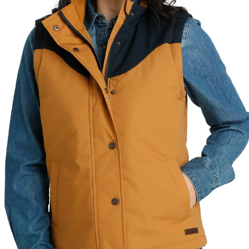 Cinch Women's Concealed Carry Canvas Vest in Brown and Navy Sustainable Organic