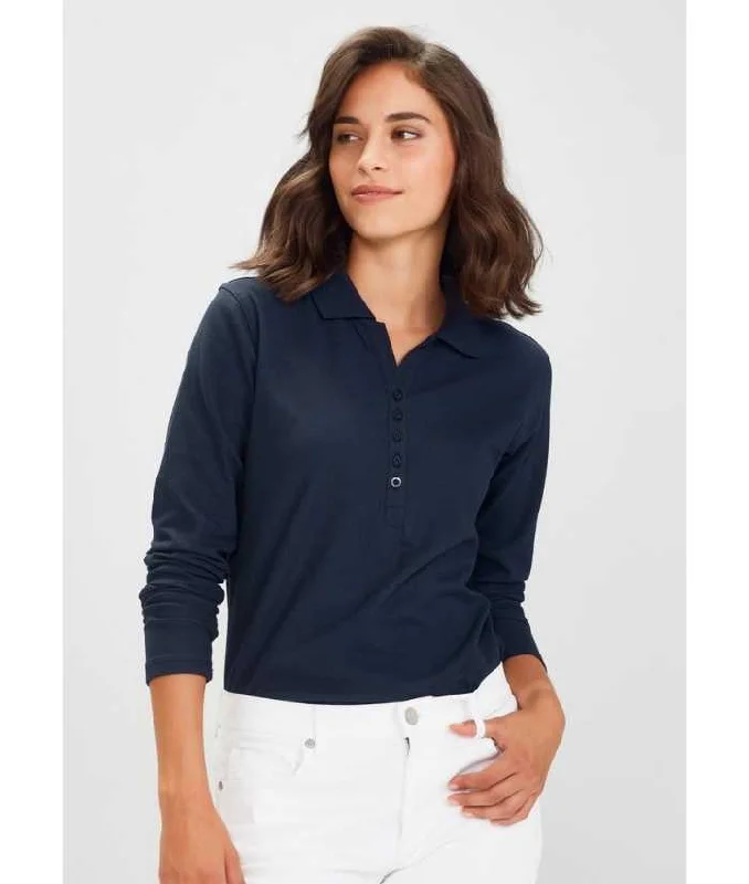 Ladies Crew Long Sleeve Polo Minimalist Women's Casual