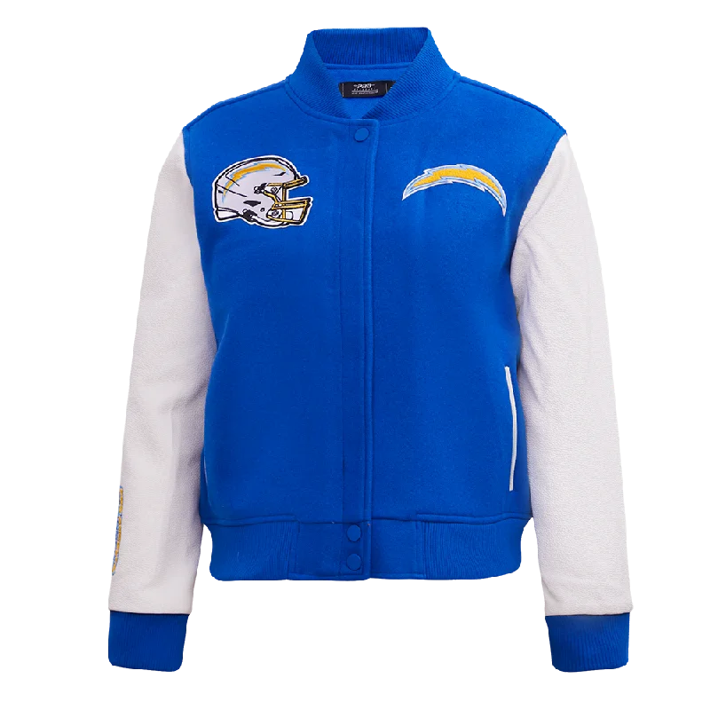 NFL LOS ANGELES CHARGERS CLASSIC WOMEN'S WOOL VARSITY JACKET (ROYAL BLUE/WHITE) Vintage Women's 1970S NFL LOS ANGELES CHARGERS CLASSIC WOMEN'S WOOL VARSITY JACKET (ROYAL BLUE/WHITE) Vintage Women's 1970S