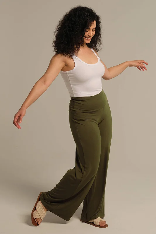 Luxe Wide Leg Pants - Dark Olive