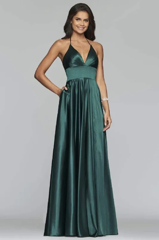 Faviana - Plunging V-Neck Empire Waist A-line Dress S10255