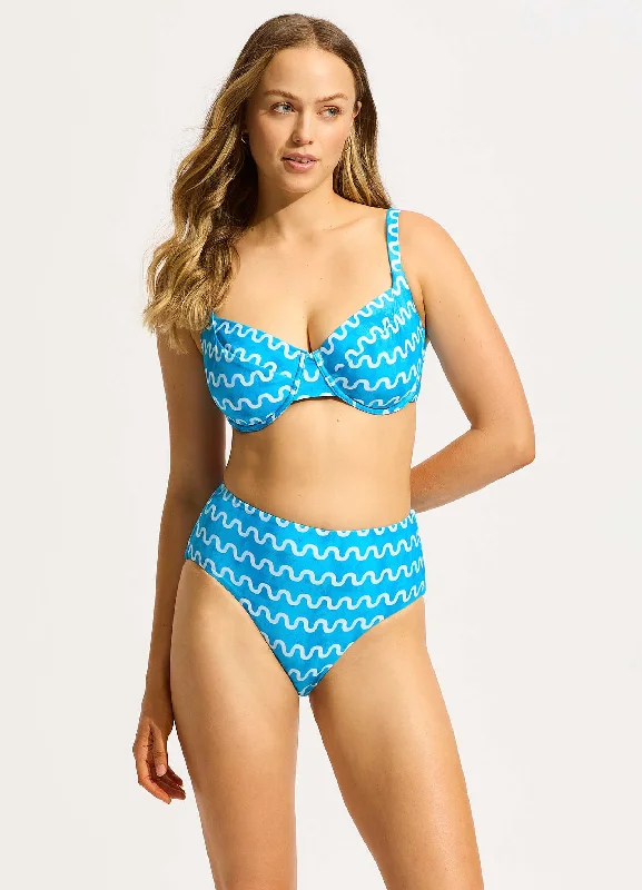 Soundwave F Cup Underwire Bikini Top - Turquoise