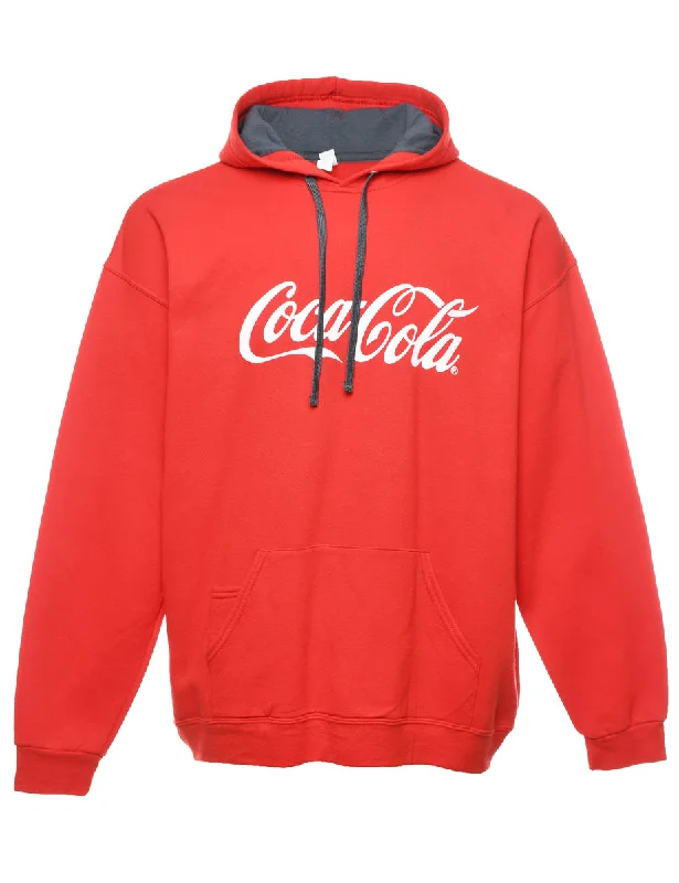 Red Coca-Cola Printed Hoodie - XL French