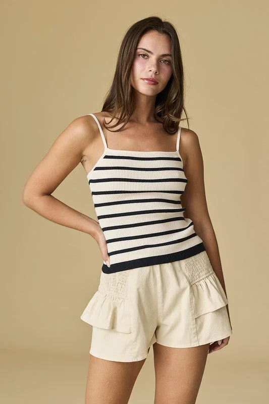 Addison Striped Knit Camisole Top Sustainable Organic