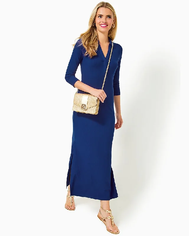 Ollie Three Quarter Sleeve Maxi Polo Dress