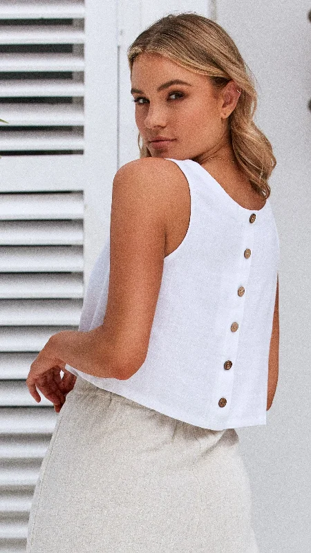 Persephone Crop Top - White Unique Women's Upcycled