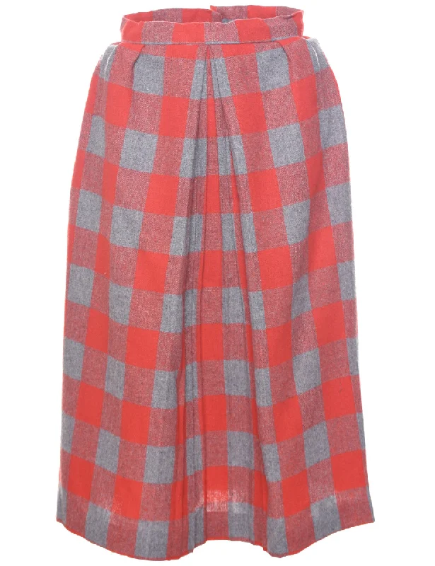 Checked Pencil Skirt - S