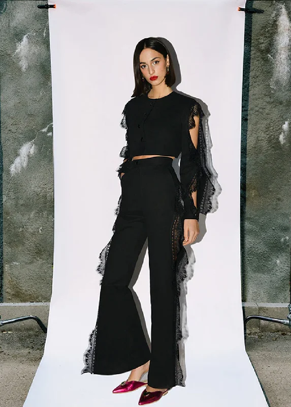 ONYX  JACKET WITH RUFFLES Sophisticated Women's Tailored