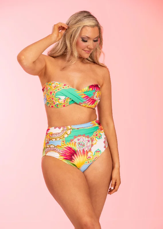 Marseille Twist Front Bandeau (MS-136) Unique Women's Upcycled