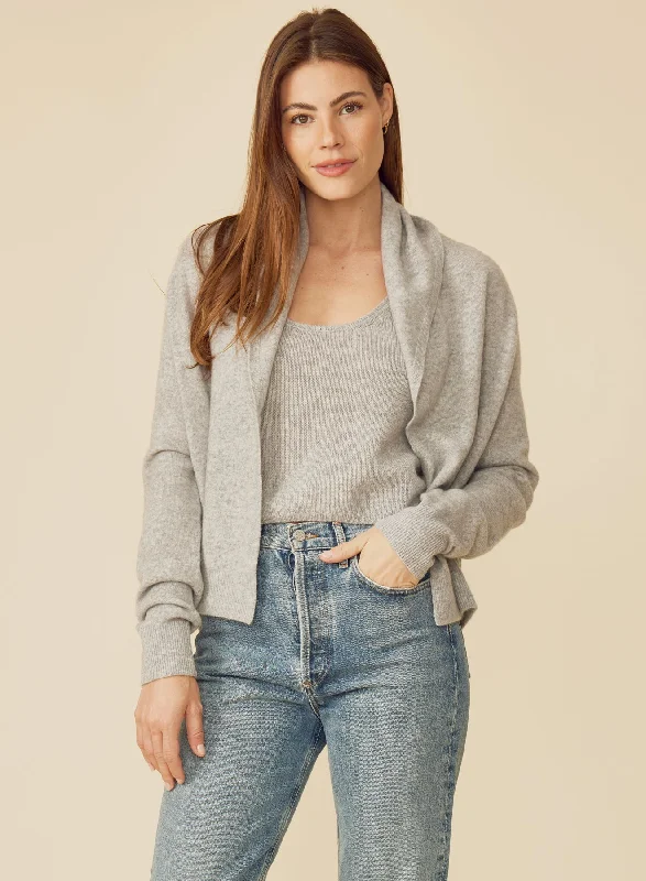 Ariel Cashmere Cardigan - Heather Grey