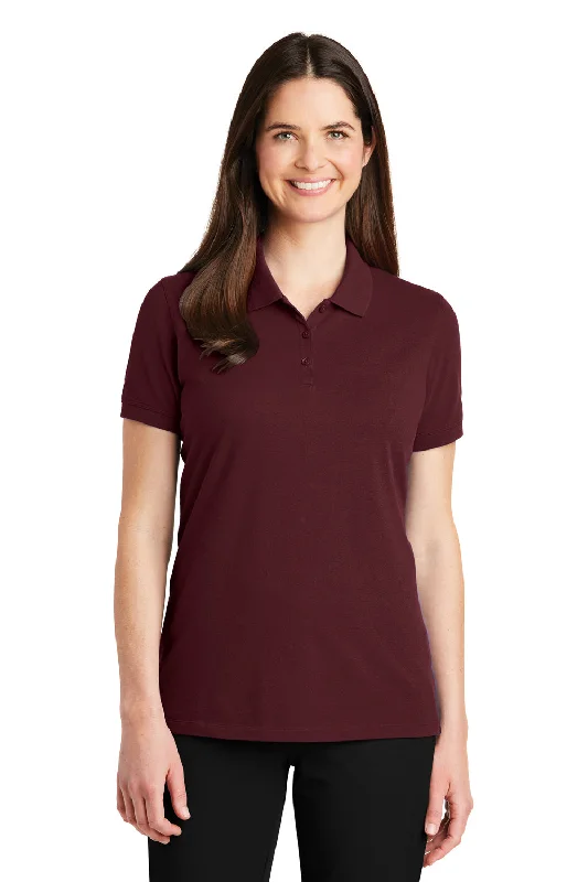Port Authority Womens Wrinkle Resistant Short Sleeve Polo Shirt - Maroon - Closeout Practical Women's Quick - dry