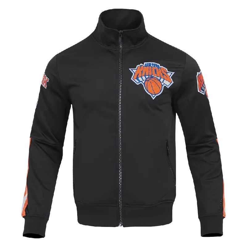 NBA NEW YORK KNICKS CLASSIC MEN'S DOUBLE KNIT TRACK JACKET (BLACK) Contemporary 