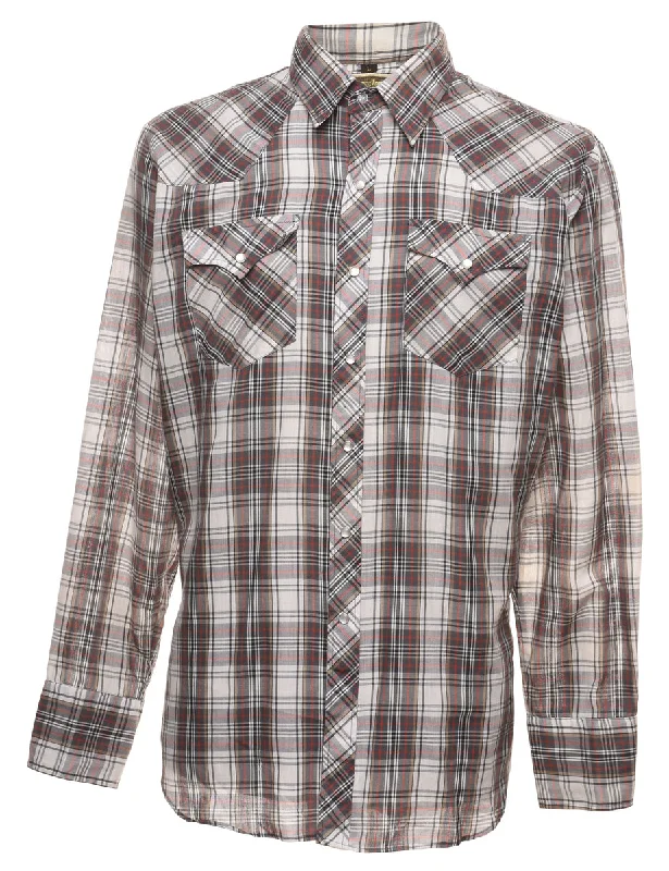 Checked Western Shirt - L Athletic Women's High - 