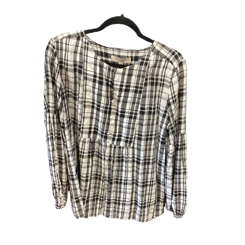 Top Long Sleeve By Loft In Black, Size: L Practical Women's Multi - 