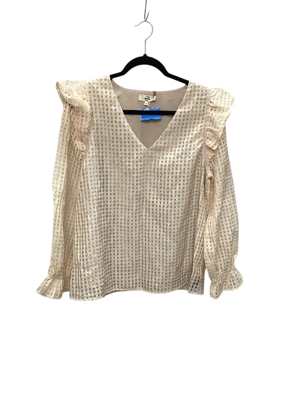 Top Long Sleeve By Entro In Cream, Size: M Casual Women's Japanese 