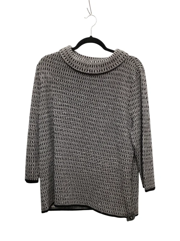 Top Long Sleeve By Talbots In Black & White, Size: Xl Confident Women's High - fashion Top Long Sleeve By Talbots In Black & White, Size: Xl Confident Women's High - fashion