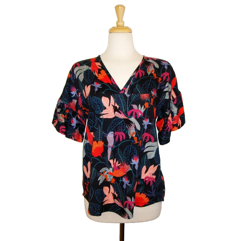 Isabella Top - Birds on Black Confident Women's Power