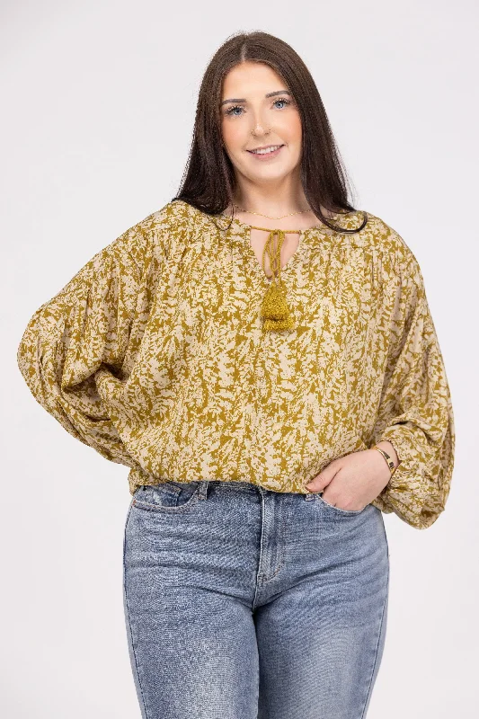 Feel The Breeze Women's Floral Long Sleeve Top Stylish Women's Tropical 