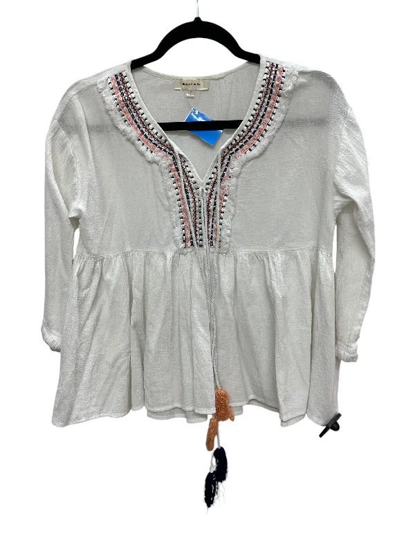 Top Long Sleeve By Clothes Mentor In White, Size: M Traditional Women's Wool
