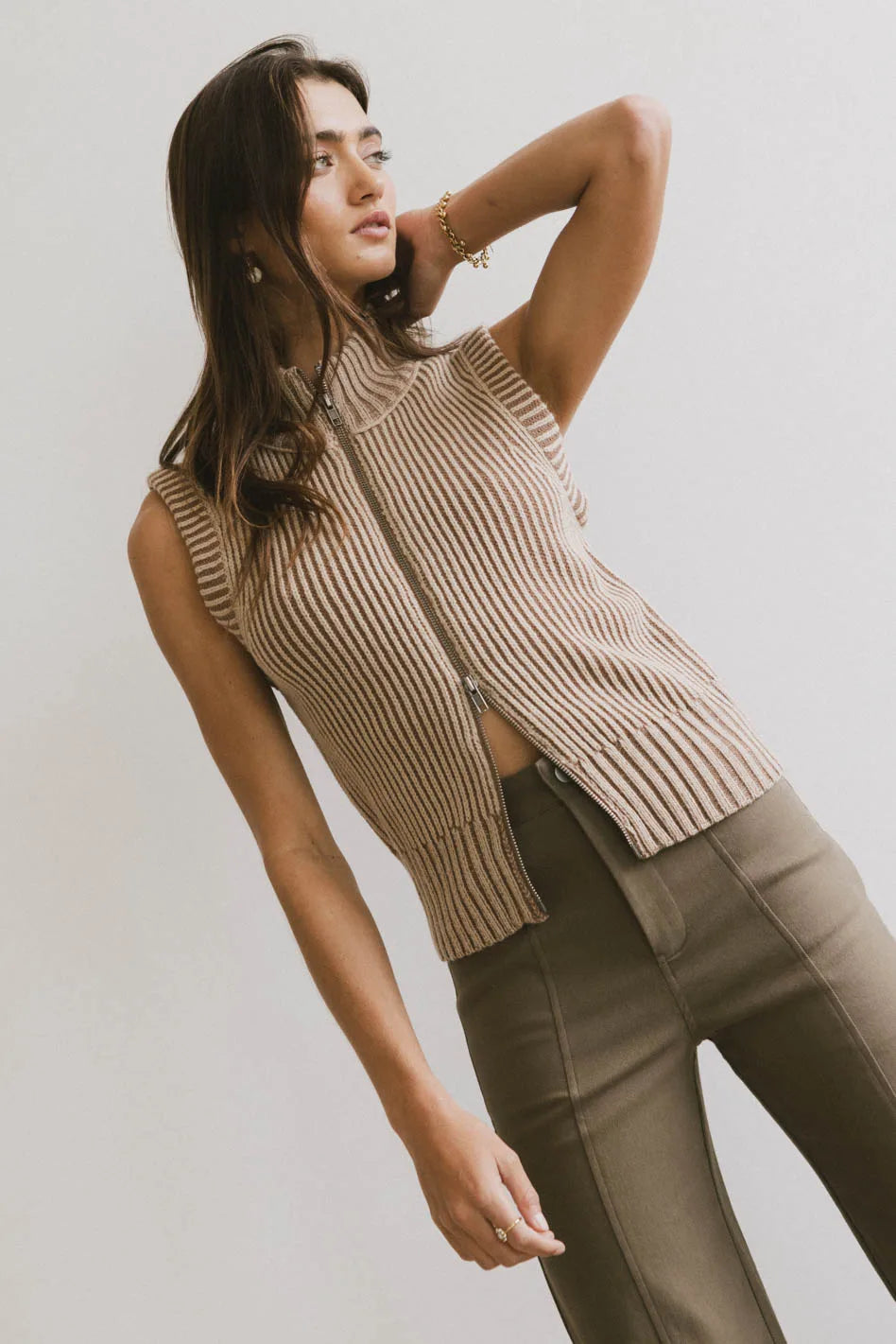 Monroe Zip Up in Mocha Practical Women's Quick - dry