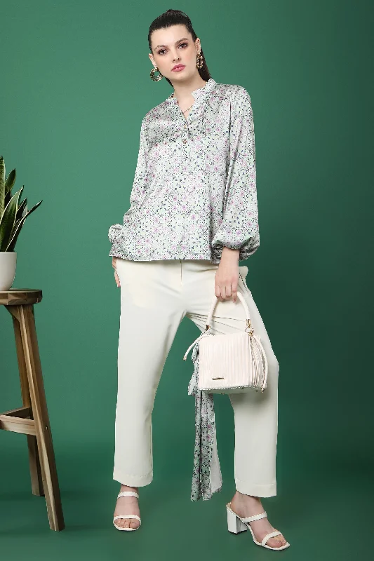 Women’s Floral Printed Full Sleeve Top Edgy Women's Punk