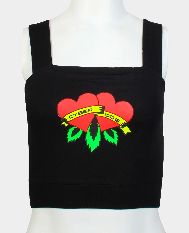 TATTOO ROSE CROP HARNESS TOP Dapper Women's Bow - adorned