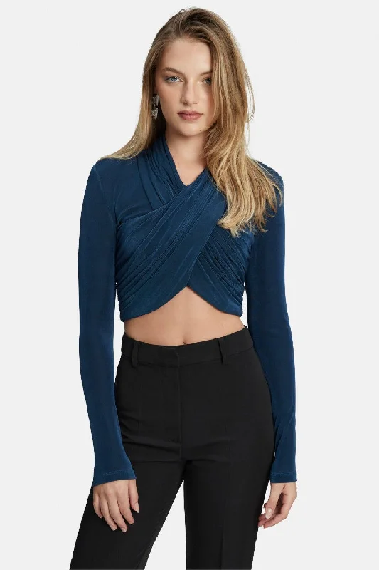 Wren Wrap Knit Top - Teal Dynamic Women's High - energy