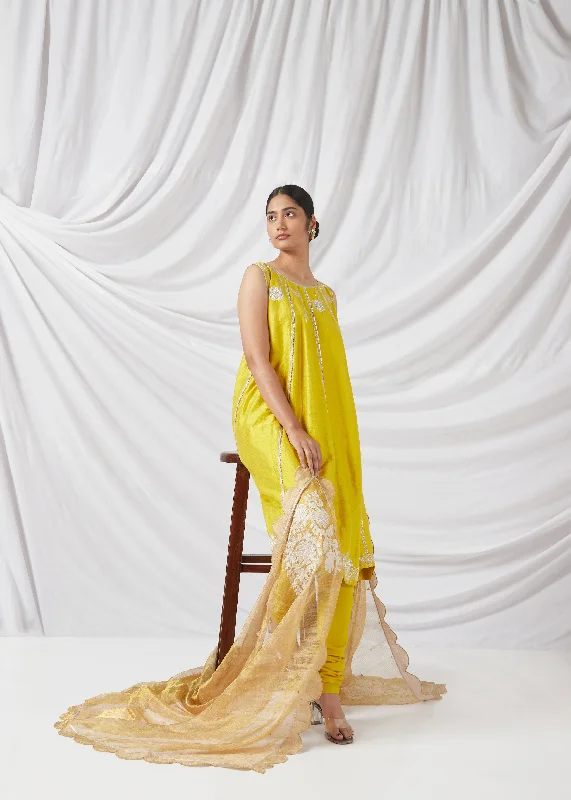 Gulabi Salwar Set In Pineapple Yellow Modern Women's 