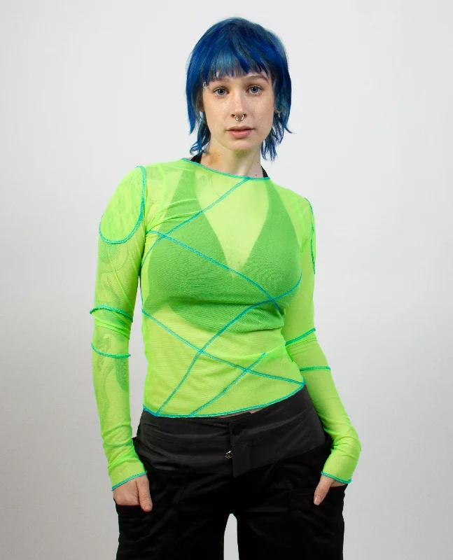 CRISS CROSS MESH Artistic Women's Hand - painted