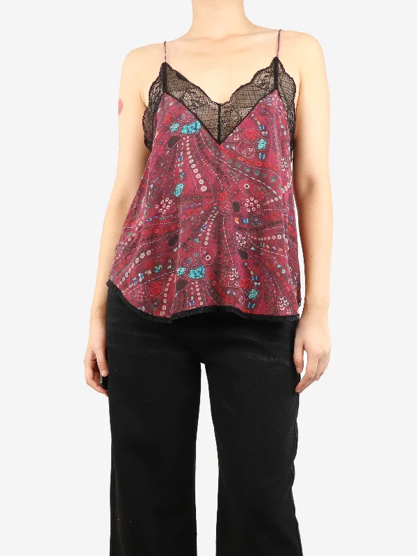 Burgundy lace cami top - size S Elegant Women's Formal 