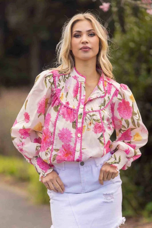 Ringo Blouse Pink Floral Bohemian Women's Free