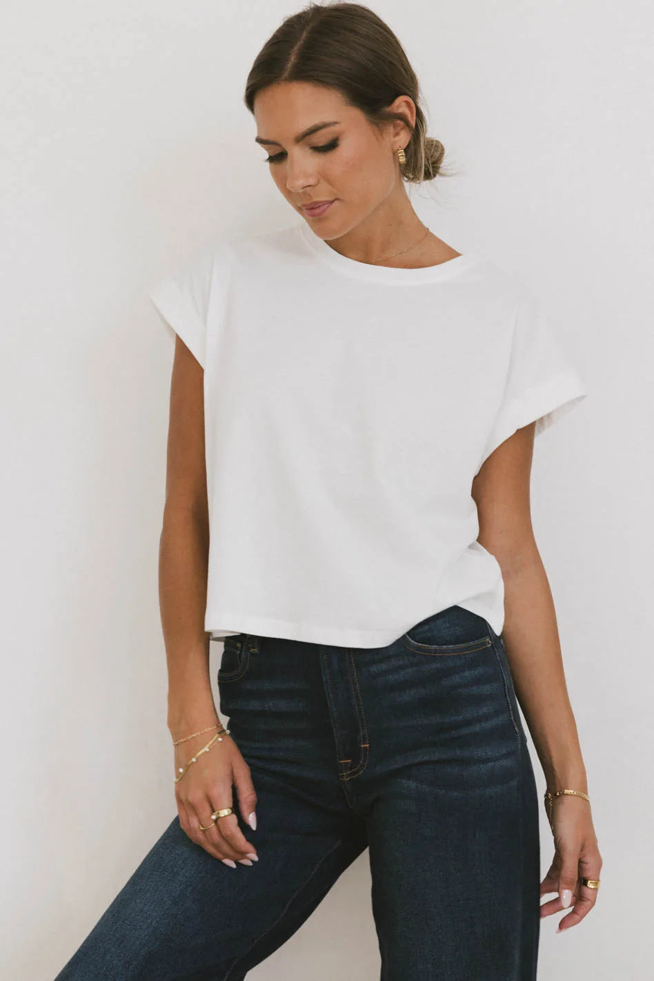 Rowena Boxy Top in White Australian Beach