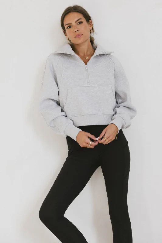 Alyssa Half Zip in Heather Grey Modern Women's 