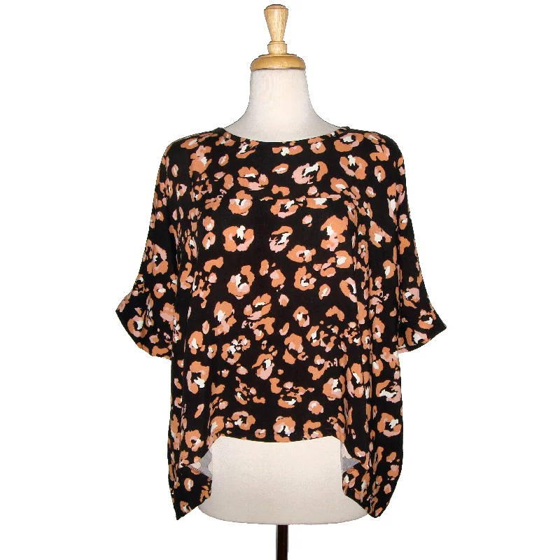 Chloe Top - Peach Leopard Feminine Women's Soft 