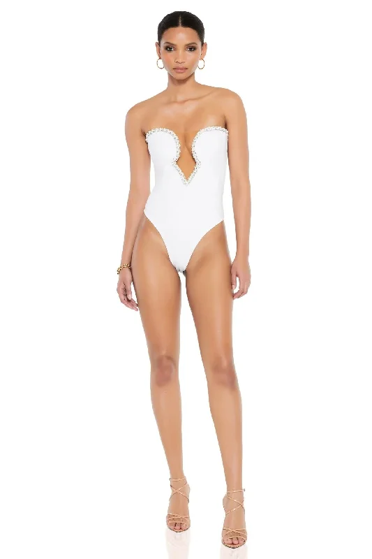 Nookie Adorn Bodysuit - White Earthy Women's Hemp - based