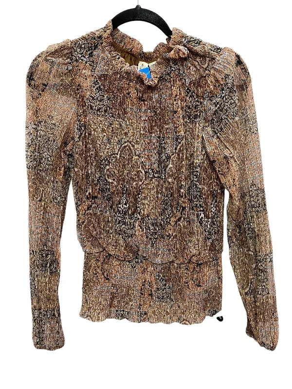Top Long Sleeve By Joie In Brown, Size: M Business