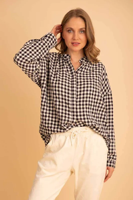 Jet Shirt Black Check Confident Women's Power