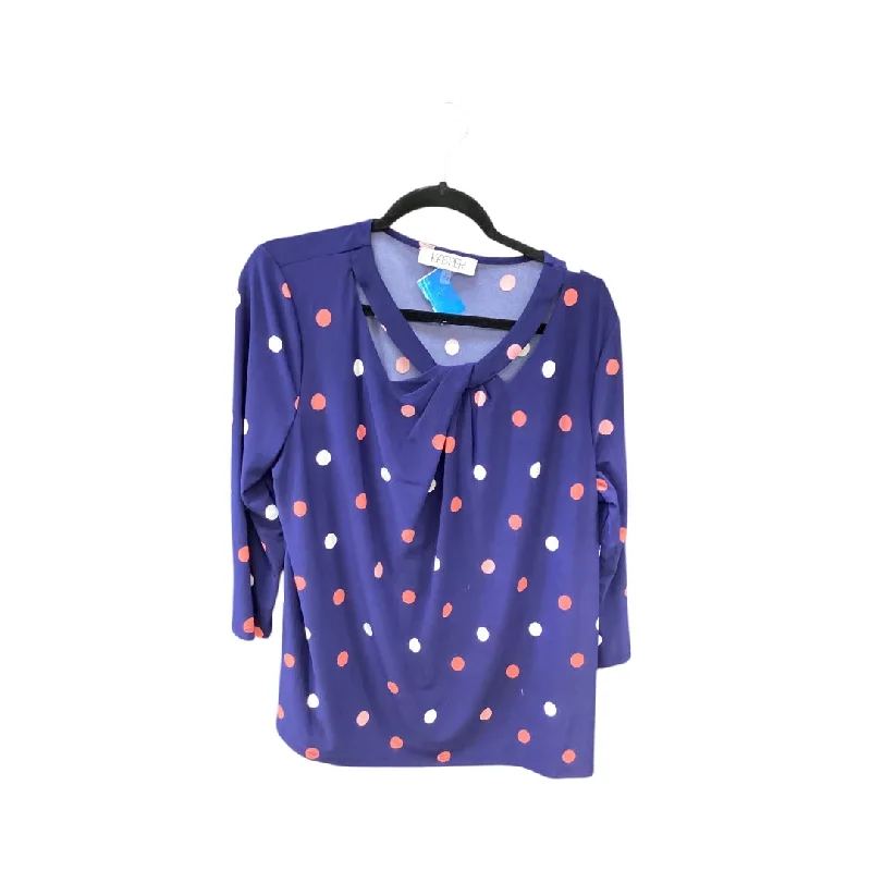 Top Long Sleeve By Kasper In Blue, Size: Xl Cashmere