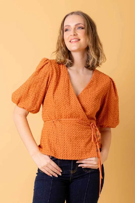 Gina Wrap Top Rust Compression