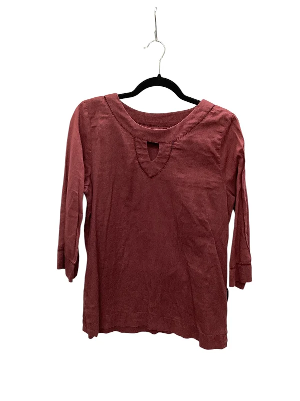 Top Long Sleeve Basic By White Stag In Red, Size: M Bold Women's Animal Print