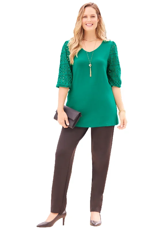Liz&Me® Eyelet Peasant Top Trendy Women's 