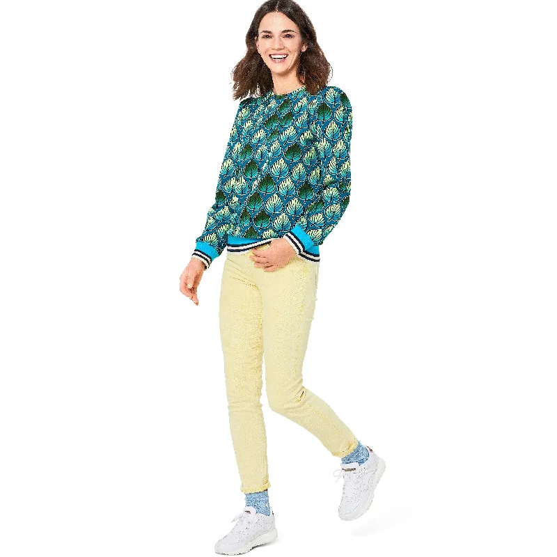 Burda Sewing Pattern 6109 Sweatshirt Hip Women's Retro